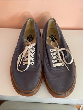 Vans Unisex Canvas Low-Top Sneakers in Slate Blue with Gum Sole